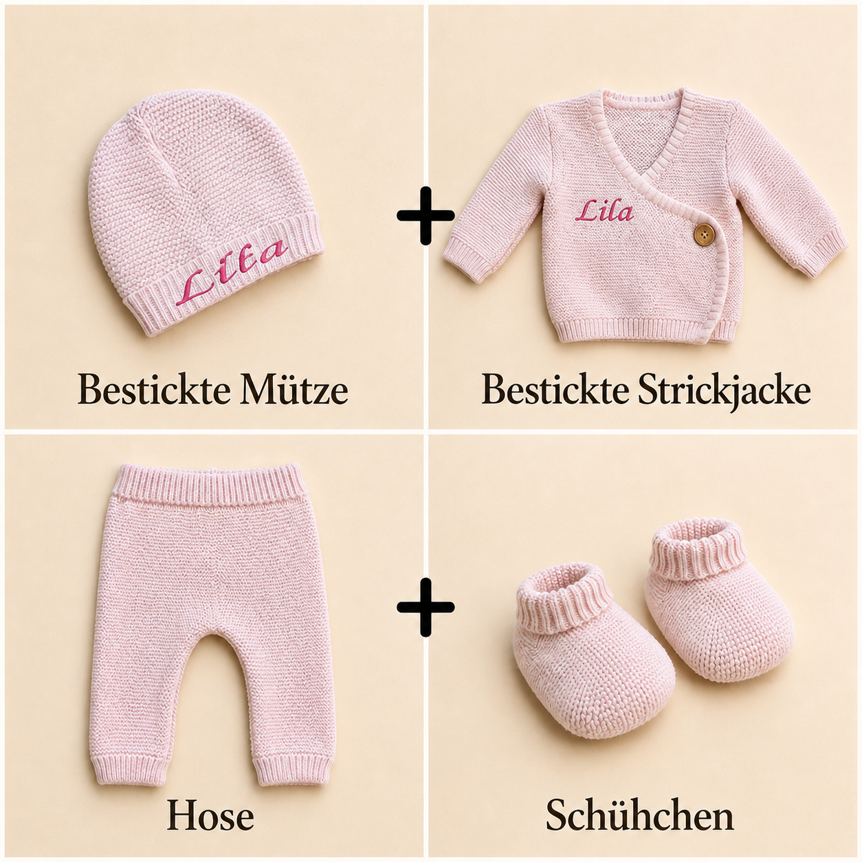 Besticktes Strick-Set